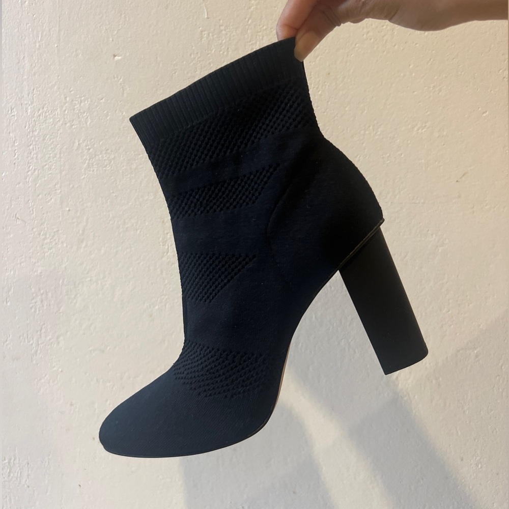 Zara Black Sock Heel Booties Size 40 (US10)